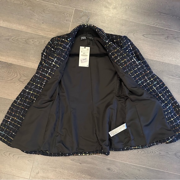 NWT Zara multi color tweed jacket (Sz S) - Picture 5 of 14